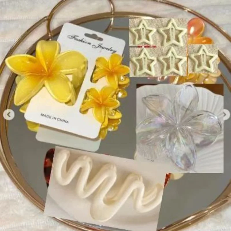 

Egg Shaped Flower Plate Hair Style Hair Clip Flower Grasping Clip High-end