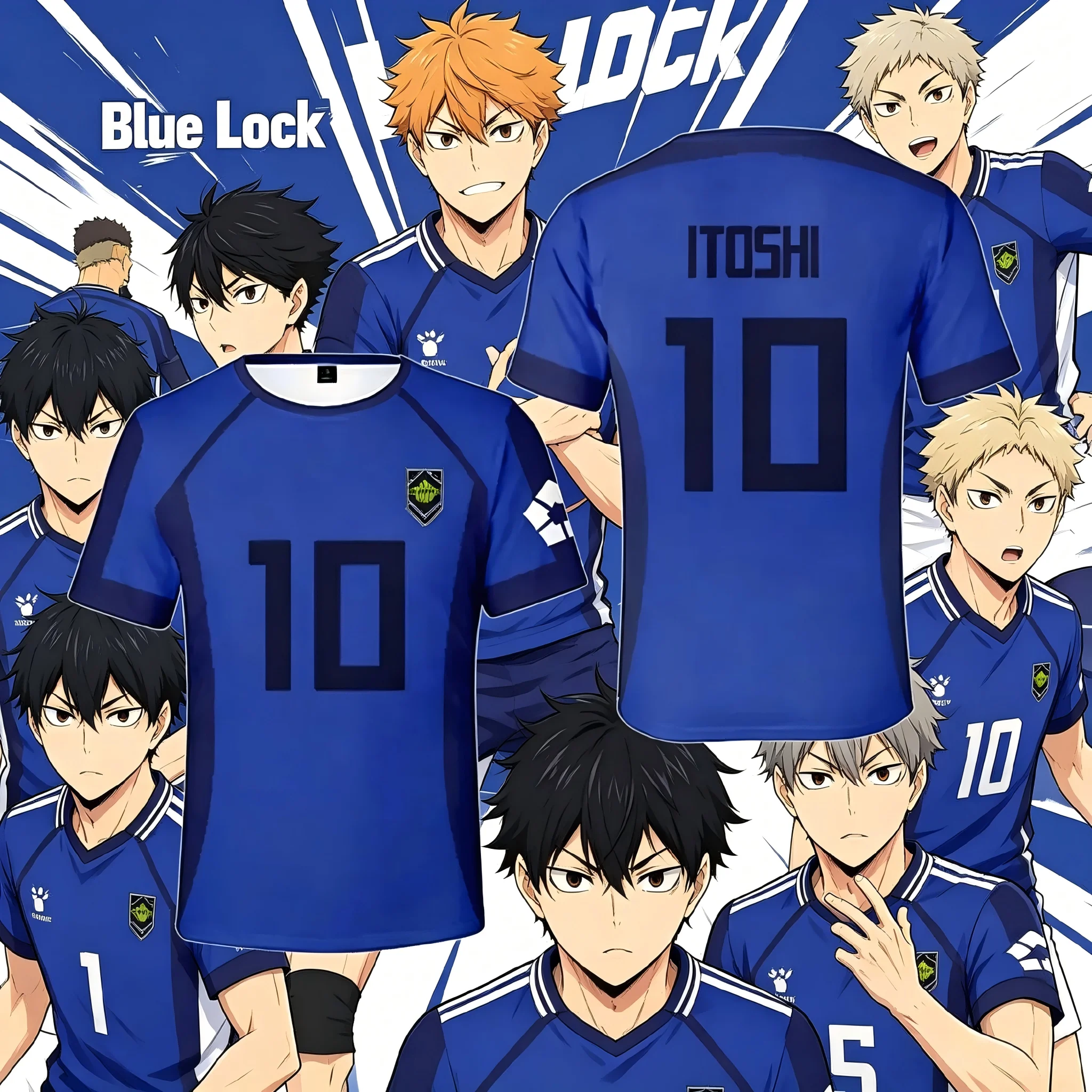 Anime Japanese Blue Lock Isagi Yoichi Football Jersey T-shirt Cosplay Hyoma Chigiri Meguru Bachira Tee Original Children Clothes