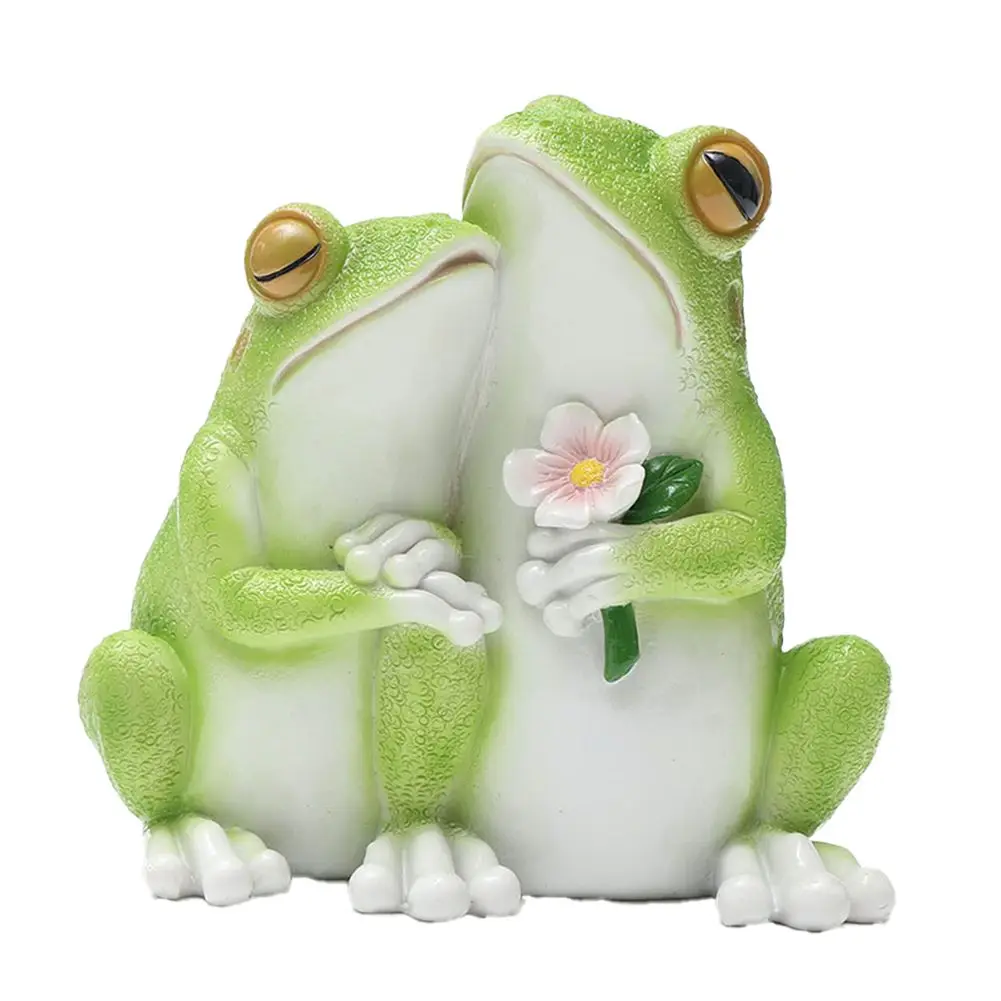 Garden Patio Garden Decoration Pastoral Decor 22*15*15 Colorful Frog Figure Easy To Maintain Long-lasting Material