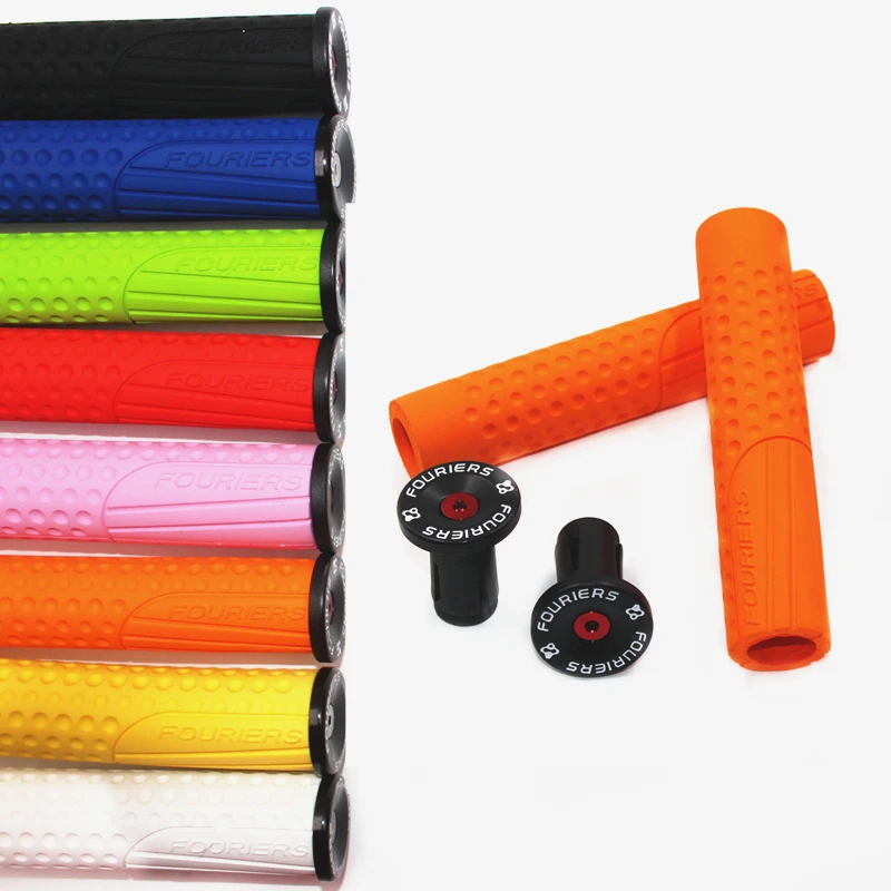 Fouriers MTB bike bicycle Silicone Rubber Foam Handlebar Grips CNC Alloy Ends New Material