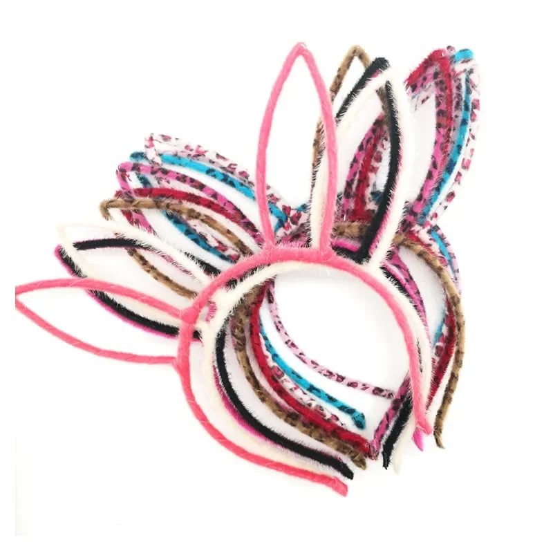 50pcs Adult Kids Plush Bunny Headbands Animal Ear  band Wear Rabbit  Birthday Party Cosplay Costume Christmas Halloween