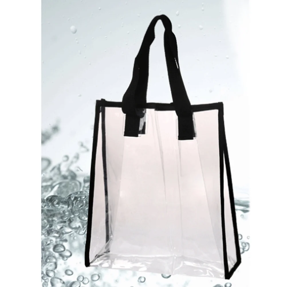 2Pcs Waterproof Tote Bag Transparent Clear Handbag Premium PVC Large Capacity Lightweight Clear Women's Shopping Bag 33x22x10cm