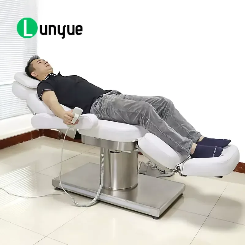 Multifunctional 3 Motor Electric Beauty Bed PVC Chair Haircut Table Furniture for Spa Clinic Barber Shop Comfortable