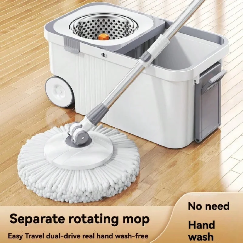 

Snugspot 360° Spin Mop And Bucket Set - Drums With 4 Microfiber Mop Heads, 61" Stainless Steel Adjustable Handle