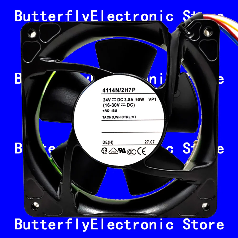 

НОВЫЙ ОРИГИНАЛЬНЫЙ ВЕНТИЛЯТОР 4114N/2H7P 4114 N/2H7P DC 24 В 12038 12 СМ 120*120*38 ММ