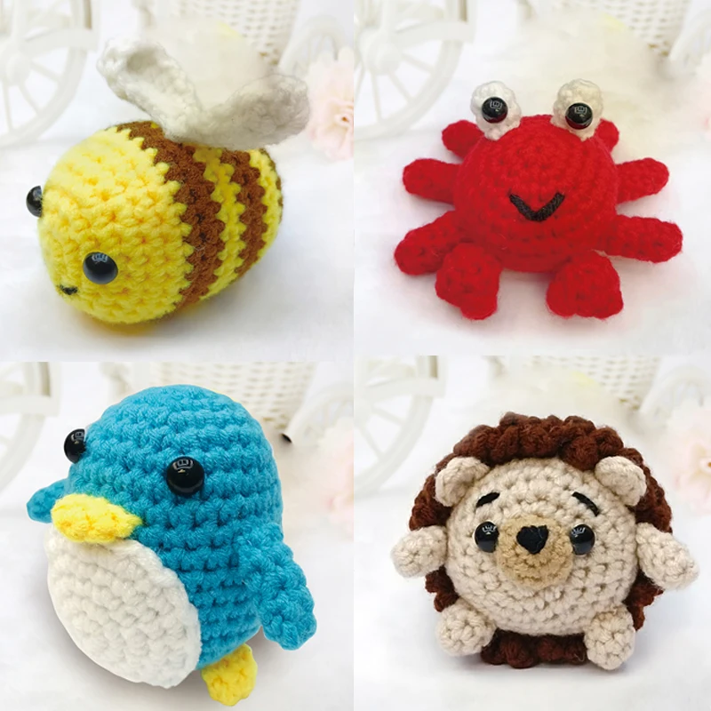 Hand Woven Doll Ornaments Dinosaur Shape Animal Toys Crochet Kit DIY Crochet Knitted Material Bag for Beginners Children's Gifts