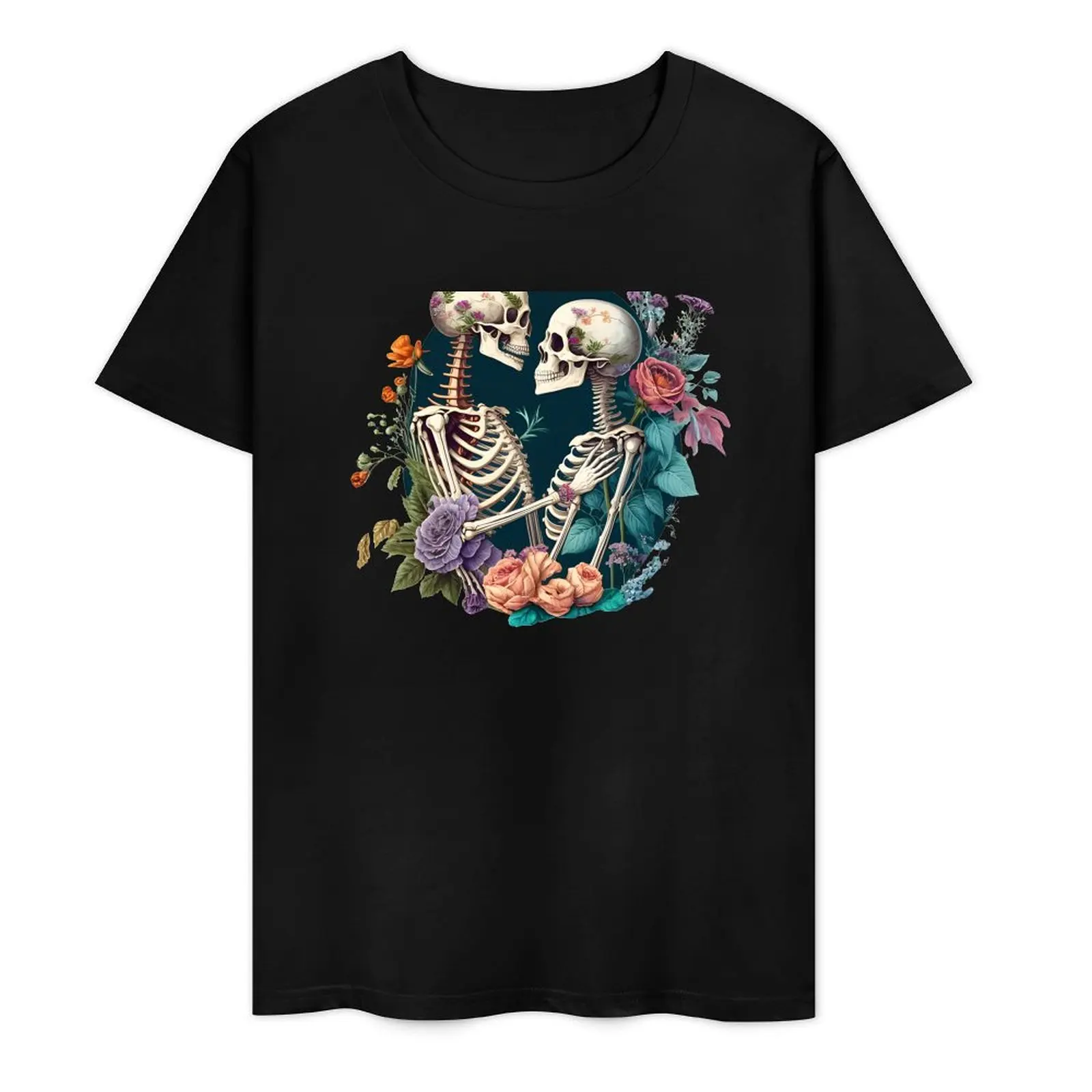 Flowery Love Exchange: A Skull Romance T-Shirt shirts graphic tee plus size tops oversized men t shirts