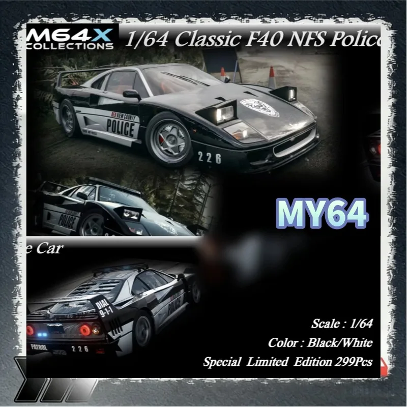 [In Stock] MY64 1:64 Jumping Horse F40 RCPD NFS Scale Model Car, a gift toy for friends, a collection decoration item.