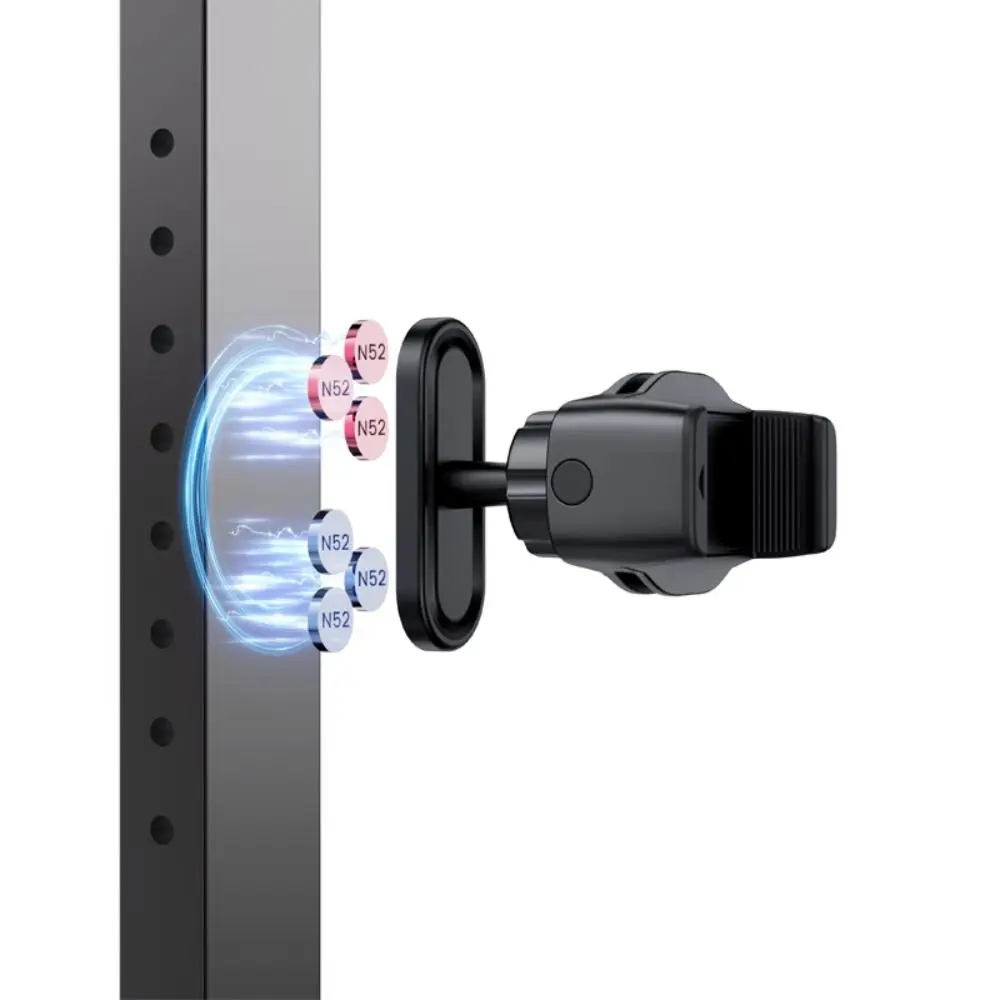New 360 Rotatable Gym Magnetic Phone Holder Magnetic Base Joint Cell Phone Stand Adjustable Phone Mount 4.7-6.5" Smartphones
