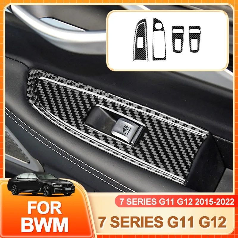 

Glasses Holder Hot For BMW 7 Series G11 G12 2015-2022 Window Lift Control Panel Decorative Trim Cover Sticker Car Interior Ac