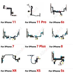 AiinAnt-Botones de linterna, Cable flexible de potencia de volumen para iPhone 11 Pro, X, XR, Xs, Max, 5s, SE, 6s, 7, 8 Plus, SE 2, 3, 2020, 2022, piezas de reparación