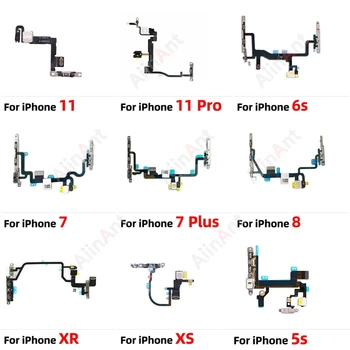 AiinAnt el feneri düğmeleri ses güç Flex kablo iPhone 11 için Pro X XR Xs Max 5s SE 6s 7 8 artı SE 2 3 2020 2022 onarım parçaları