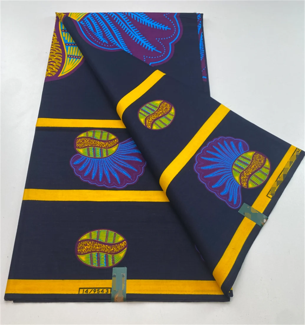 

Latest African Wax Prints Fabric Guaranteed Veritable Real Wax Ankara Wax 100% Cotton Fabric for Party Dress 6Yards