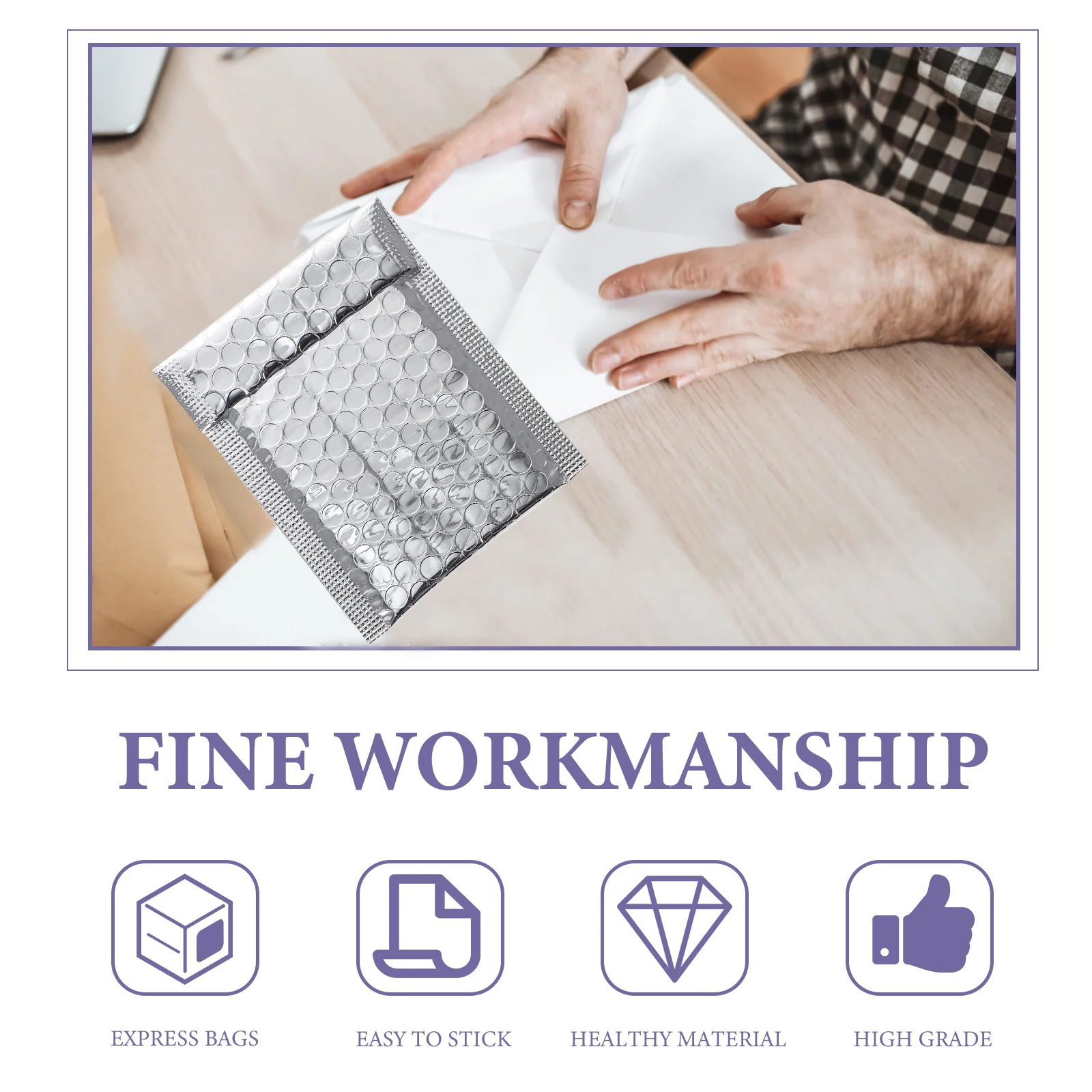 

100Pcs Aluminum Foil Bubble Mailers Self Seal Padded Envelopes Shipping Protection Bubble Mailer Padded Envelopes