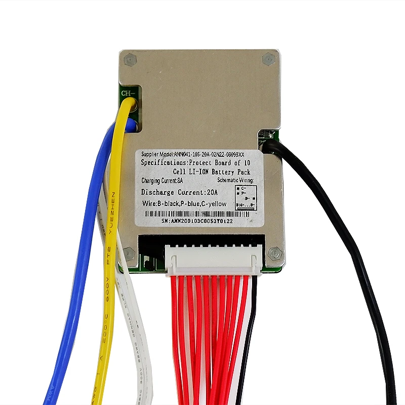 10S Li-ion celbescherming PCB 36V 20A BMS voor lithiumbatterij met gebalanceerde functie en temperatuursensor