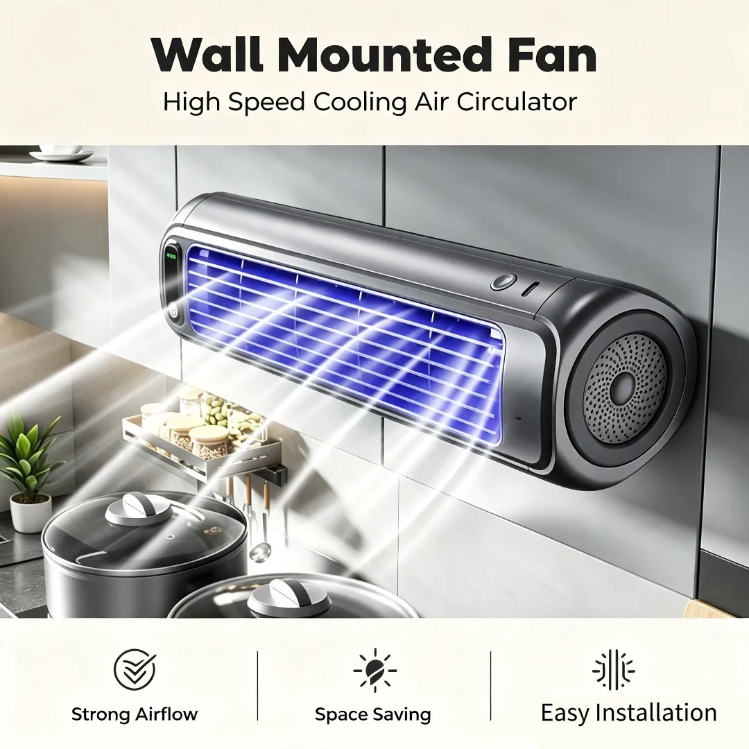 Tower Fan Fans Wall Cooling Air Fan Anti Hot Portable Rechargeable 3 Speeds Kitchen Conditioning Quiet Office Desk Use
