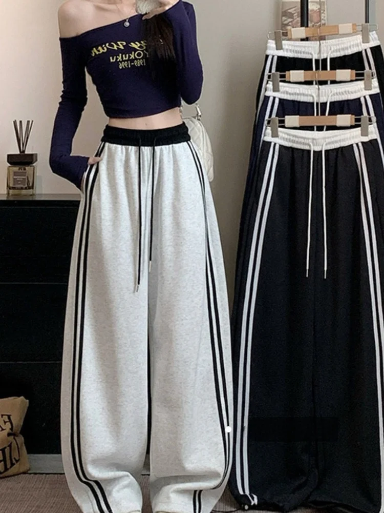 

Свободный крой с высокой талией, цветные повседневные брюки, широкие брюки, женские зимние прямые брюки длиной до пола