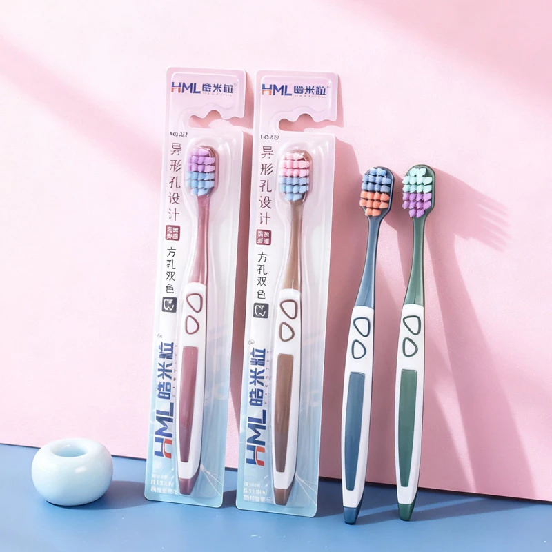 

4 Packs High-end Caring Soft Nylon Bristle Toothbrush Set, Ergonomic Handle, Ideal Choice For Travel And Hotels