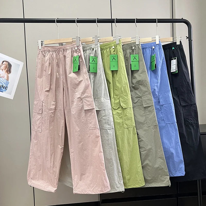 

Sunproof Trousers Men Women Lovers Style Summer Cargo Pants Straight Pants Outdoor Sports Quick-drying Wide-leg Pants Slacks