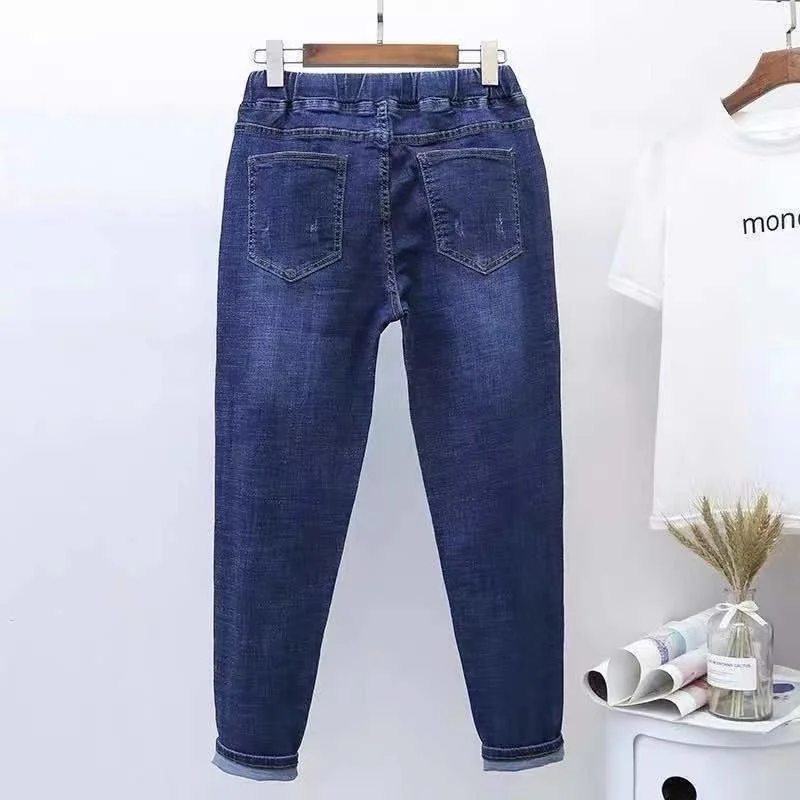 Women Jeans S-5XL Spring Autumn Casual Stretch High Waist Denim Pants Ladies Vintage Harem Trousers Vaqueros Mujer