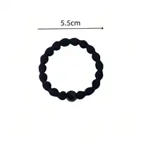 5/10PCS Classic Minimalist Sporty Hair Ties, 5 Pack Black Beaded Elastics, Strong - Hold Bands For Ponytails, Ideal For Workouts - Image 2