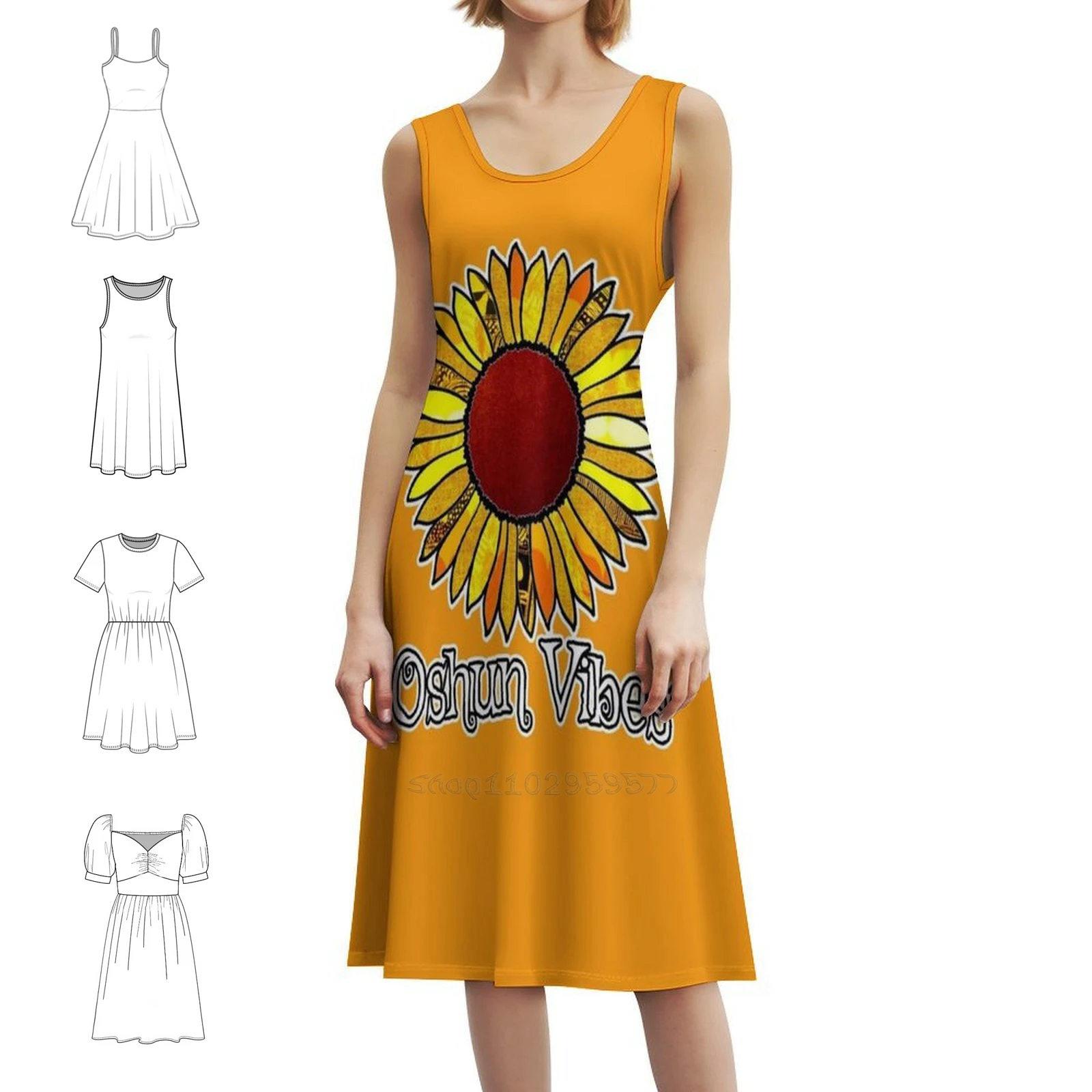 

Oshun Vibes Повседневное платье в корейском стиле для женщин Простые повседневные офисные женские платья Oxum Ochon Oshon Followers Orishas Woman