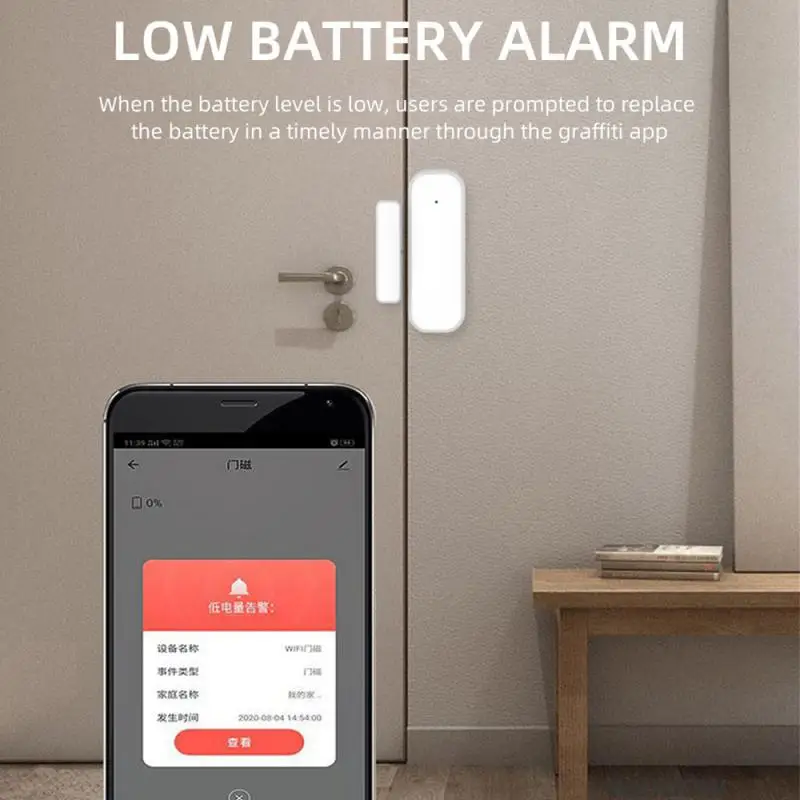 Xiaomi Tuya Door Sensor Smart WiFi Window Sensor Alarm Detector Independent Magnetic Door Sensor Work With Alexa Google Home
