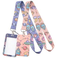 Cartoon Planet Neck Strap Lanyard for Keys Keychain Badge Holder ID Credit Card Pass Rope Lariat Mobile Phone Charm Accessories