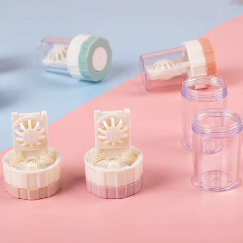 

Portable Contact Lenses Cleaning Tools Colored Contact Lens Clean Case Box Plastic Container Storage Holder Eyewear Accessories