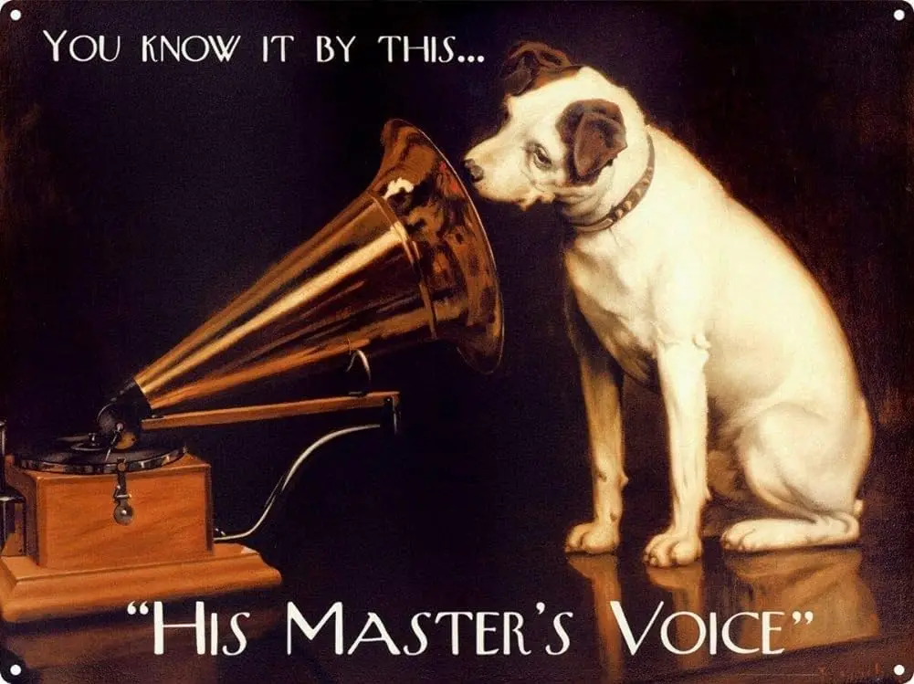 His Master;S Voice Metal Wall Art Tin Sign Metal Tin Sign es, TinSignEUa24144-aluminum