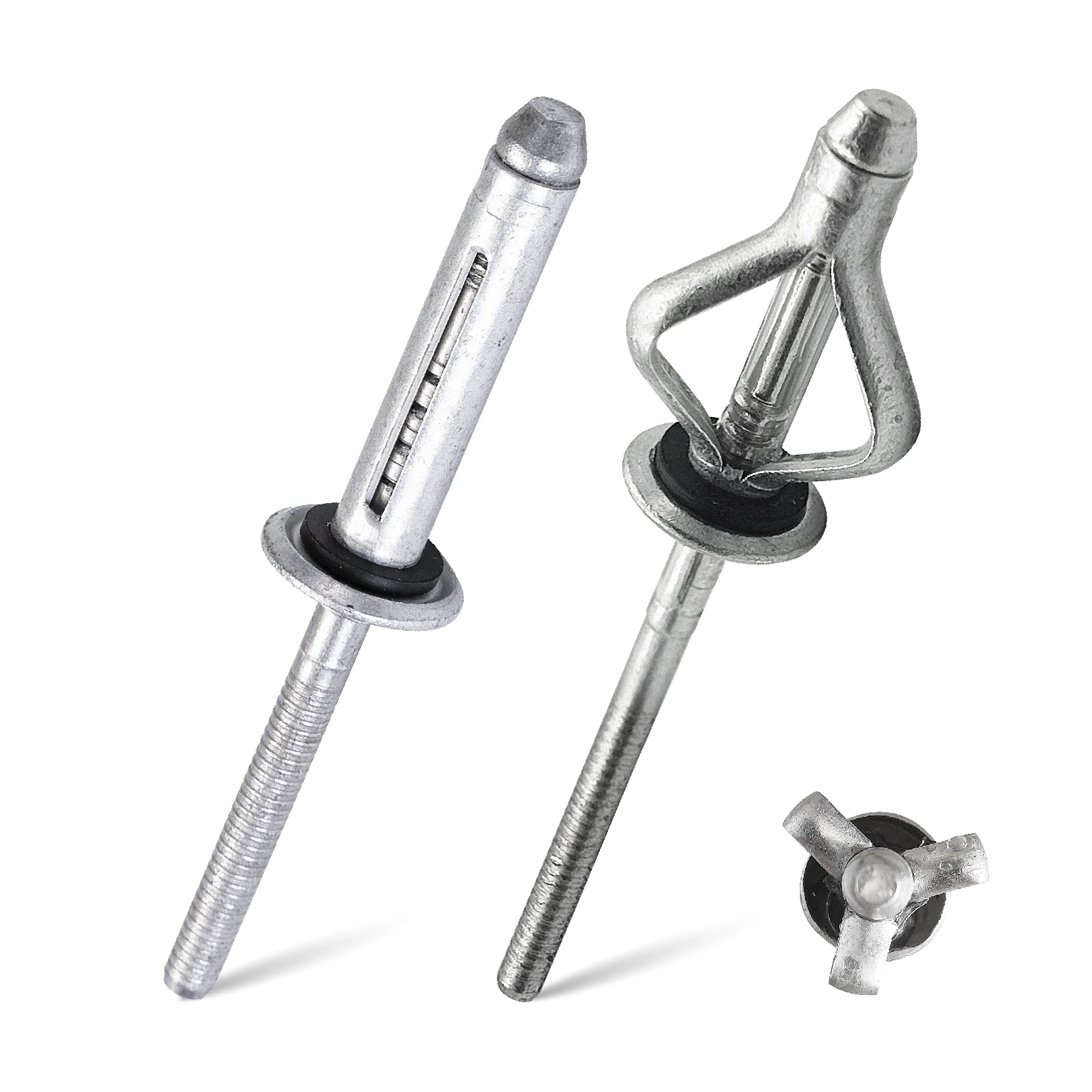 10/25Pcs Waterproof Tri Fold Rivets,Aluminum Alloy Folding Blind Rivets with Sealing Washer O-Ring,Tri-Grip Exploding Pop Rivets