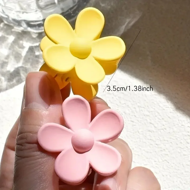 8/Juego de Clip de flor de moda para mujer, Clip de pelo pequeño esmerilado, Clip de flor de Color macarrón, Clip de flor de Color neutro