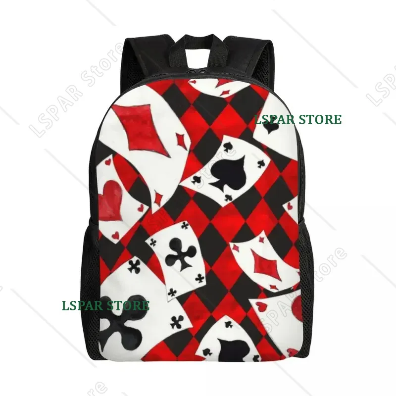

Cool Poker Playing Cards Pattern Backpacks College School Student Bookbag Fits 15 Inch Laptop Gambling Card Game Bags