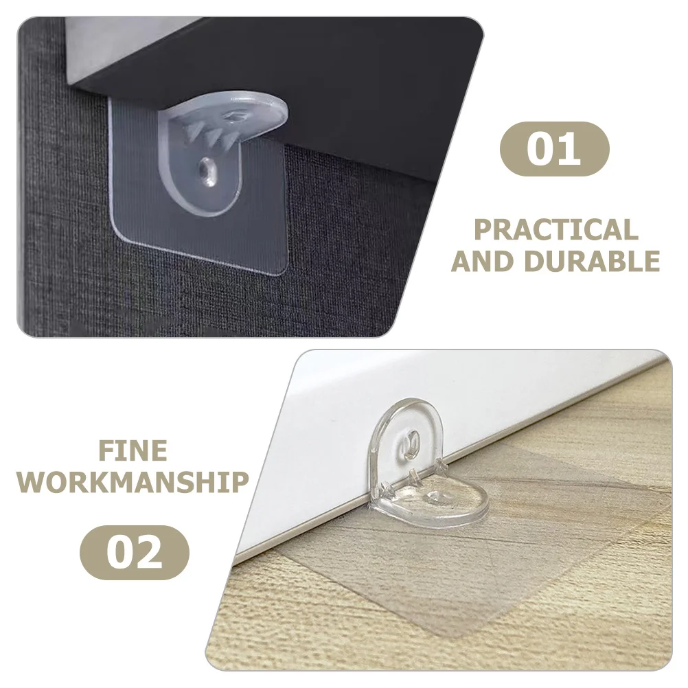 

12pcs Anti-Slip Suction Pad Shelf Support Pegs Trimmable Strong Adhesive No Trace Clips For Kitchen Cabinet Book Shelves