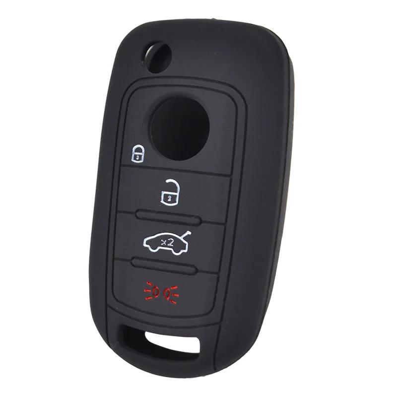 Silicone Key Case Cover For Fiat cronos Egea 500X Toro Tipo For Dodge Neon Keyless Fob Shell Skin Key Chain Holder Protector