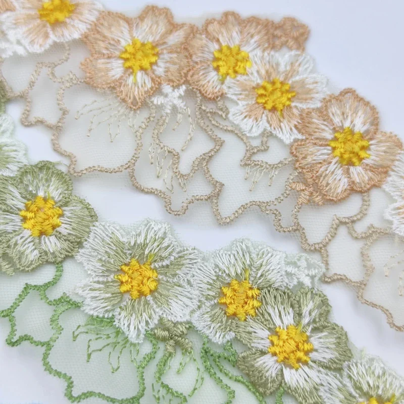 3 Yard Flower Multi-color Embroidered Lace Wedding Clothing Accessories Lace Headwear Hair Clips Home Textile Lace