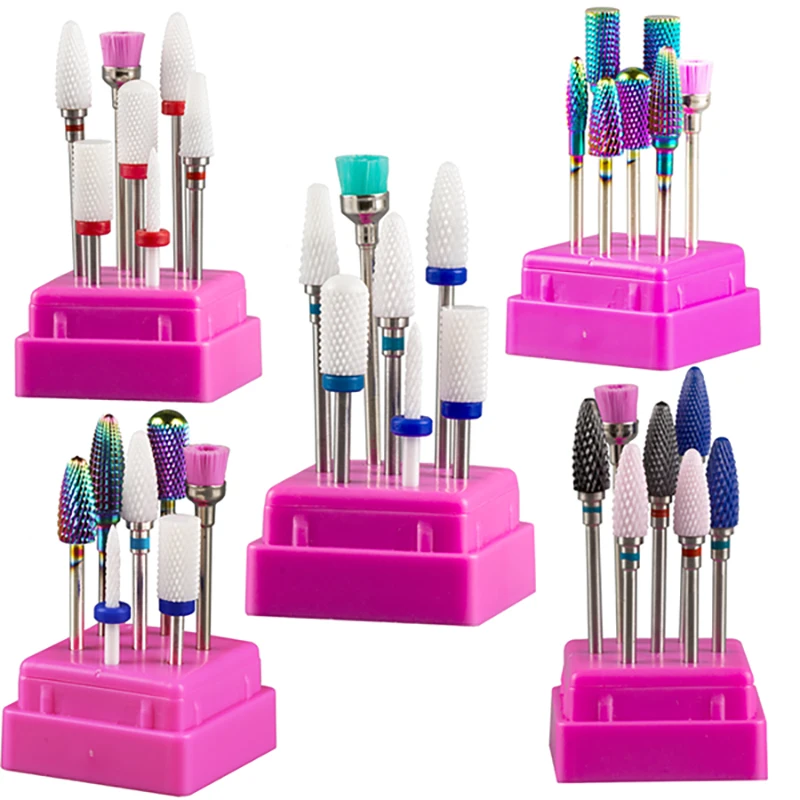 Milling Cutter for Manicure Set Ceramic Nail Drill Bits for Electric Drill Manicure Machine Pedicure Mill Cutters Corn Corundum
