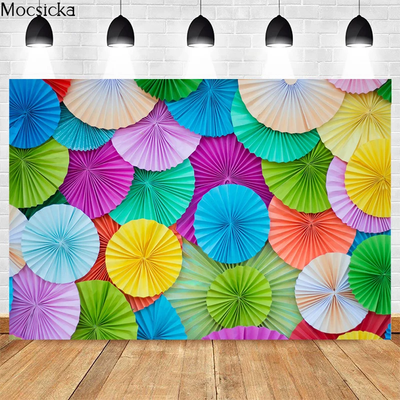 

Mocsicka Nature Scenery Background Photography Colorful Oil Paper Umbrella Children Portrait Studio Photo Props Banner