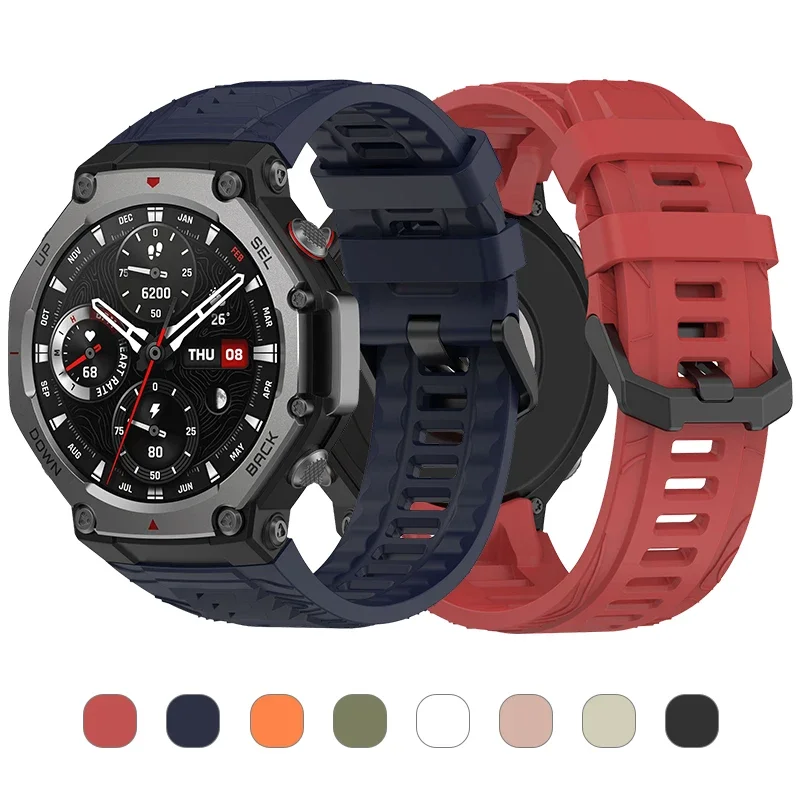 Correa de reloj compatible con Amazfit T-Rex 3, correa de repuesto de silicona suave para exteriores, pulsera deportiva para Amazfit T-Rex 3