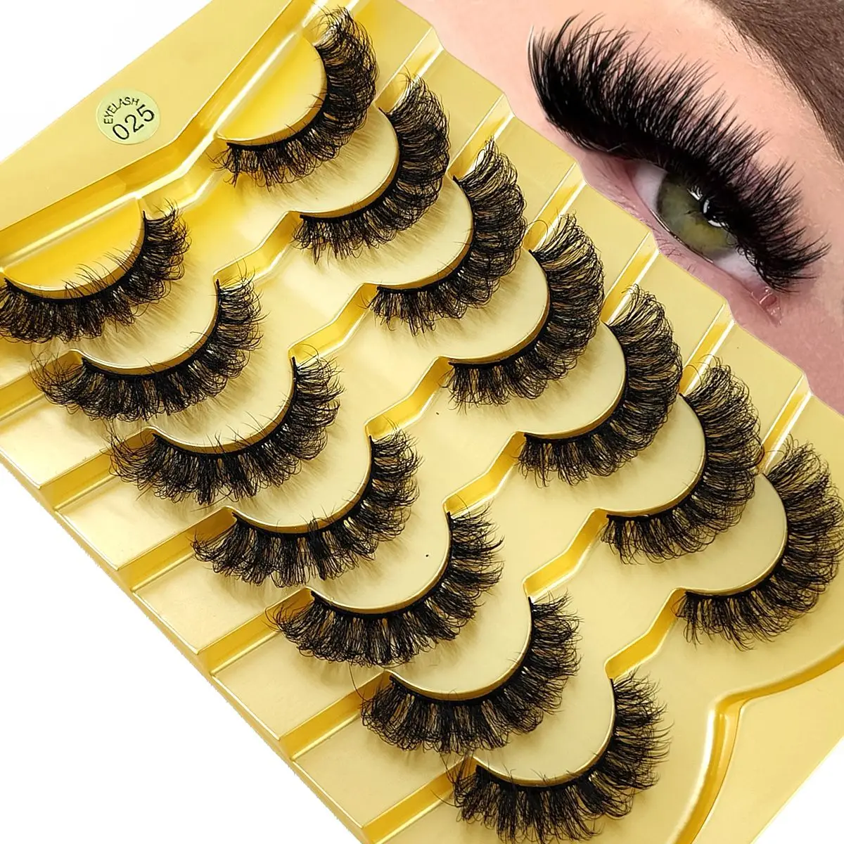 7 Pairs Russian Strip Lashes DD Curl Lashes Pack 5D Fluffy False Lashes russian Lashes Fluffy 3D Lashes  Makeup Faux Cils Cilios