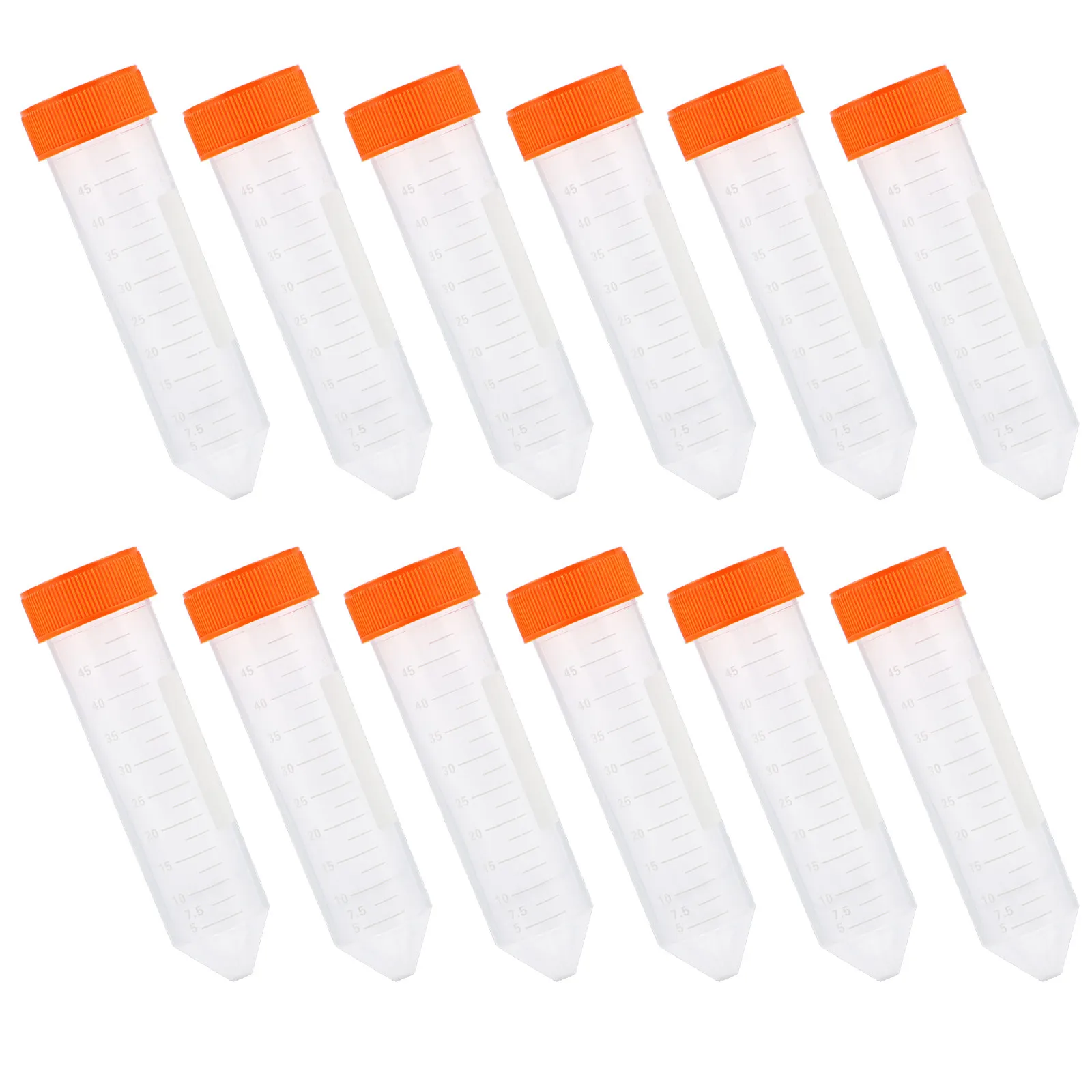 

50Pcs Plastic Centrifuge Tubes High Transparency Laboratory Test Tubes with Caps for Micro-Cultivation Propagation Scientific