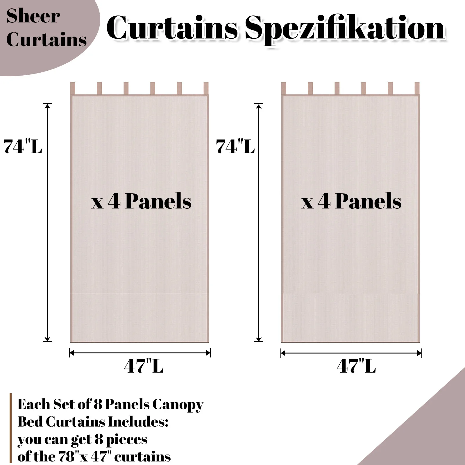 4 Corner Sheer Canopy Bed Curtains Brown Mesh Bed Curtains Canopy All Bed Size Sheer Bed Canopy Curtains for Bedroom Decoration view 5