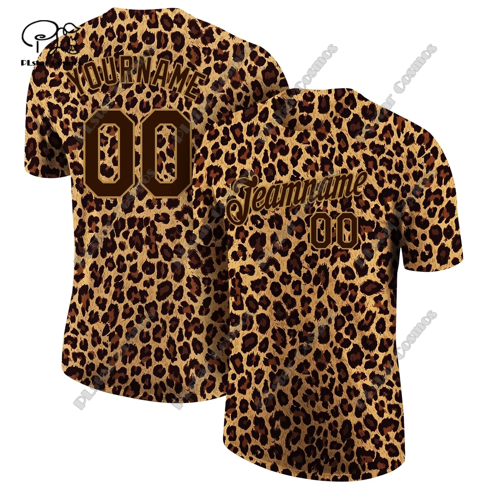 3D printed custom name team uniform camouflage leopard print skull tiger genuine T-shirt summer top simple round neck T-shirt