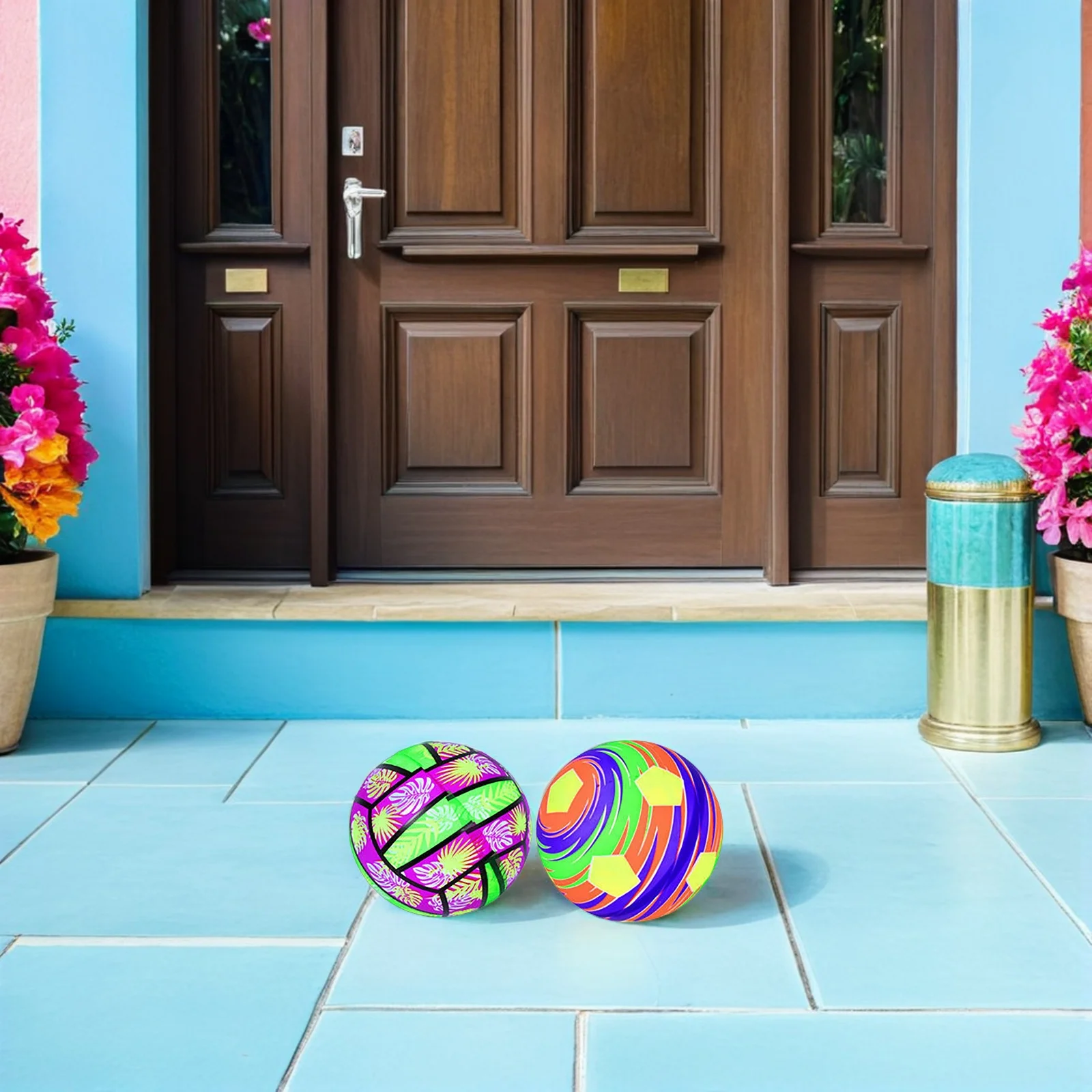 2 قطعة كرة القدم البلاستيكية المتوهجة كرة القدم التدريب ممارسة الرياضة في الهواء الطلق الترفيه كرة القدم الصغيرة للأولاد