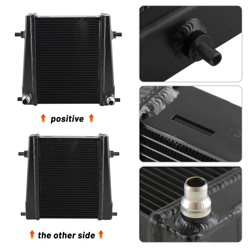 Performance Aluminum Auxiliary Radiators For Toyota Supra GR A90 B58 3.0L 20+ Black/Silver
