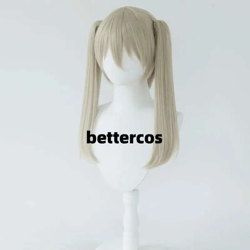 

aa69Anime Maka Albarn Wigs Linen Double Clip Ponytail Heat Resistant Synthetic Hair Cosplay + Wig Cap