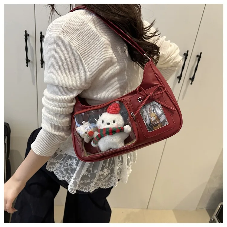 Harajuku Y2K Transparente Ita-Tasche im koreanischen und japanischen Stil für Damen, Preppy-Schul- und Alltagstasche, Schulter- und Umhängetasche für Mädchen – Detail 34
