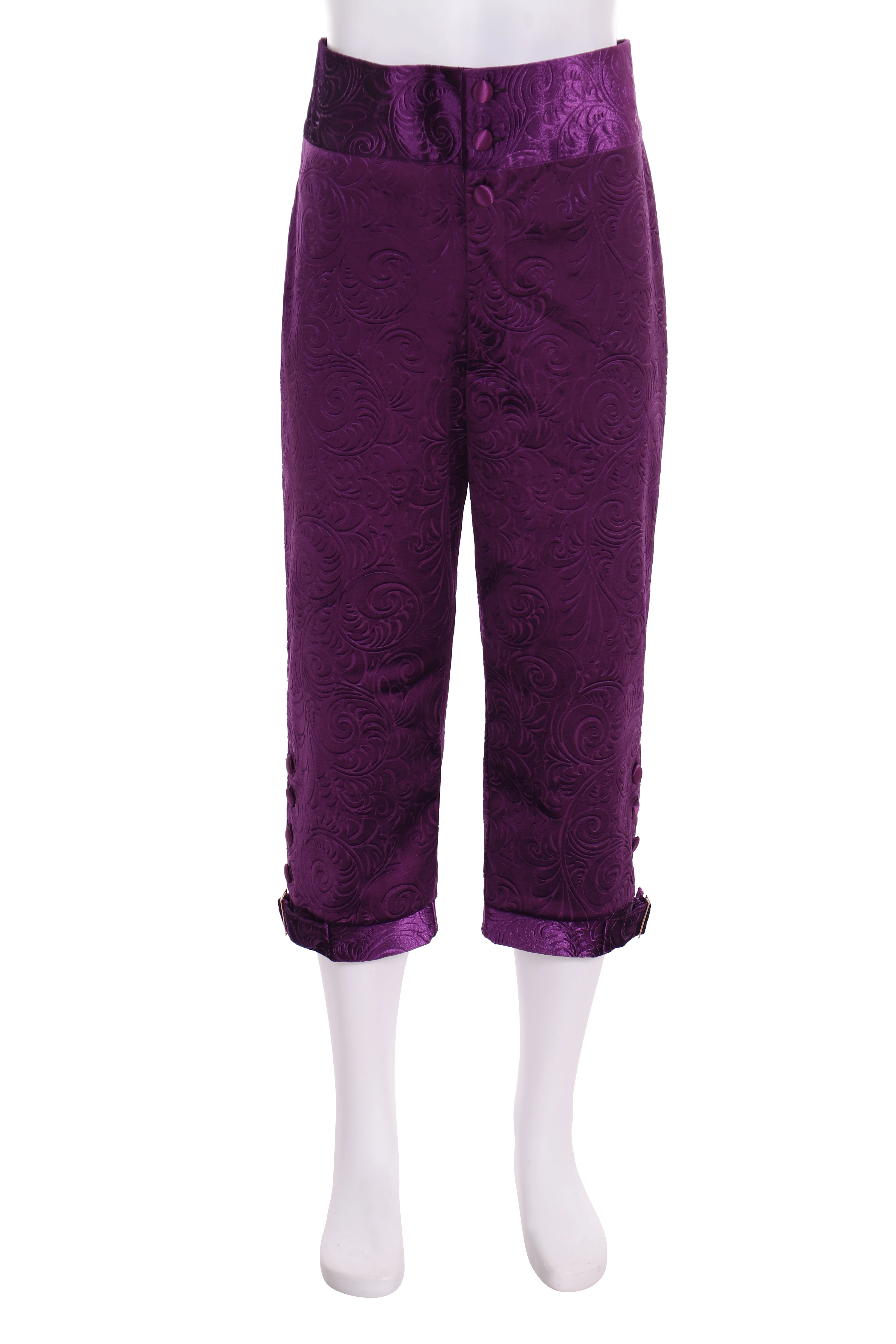 18세기 신사복 보라색 코트 바지와 조끼 중세 빅토리아 재킷 남성용 벨 가운 코트