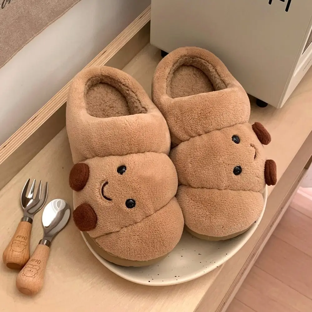 لطيف kawaii الخبز الشتاء نعال من القطن لينة الدفء حذاء مسطح عدم الانزلاق سميكة أسفل غامض النعال الشتاء #2