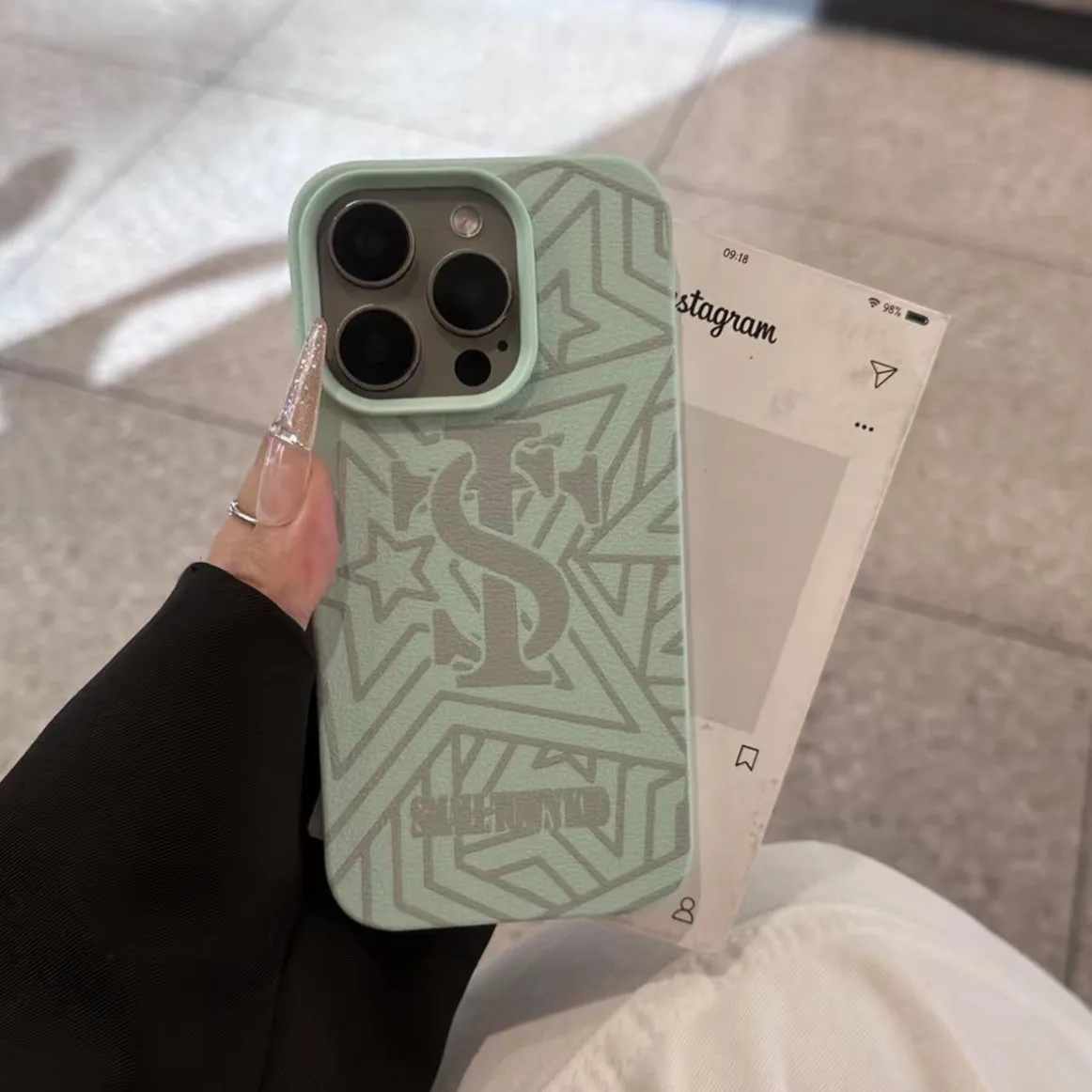 الإبداعية على شكل نجمة الإنجليزية قضية الهاتف آيفون 17 16 15 14 13 12 11 برو ماكس XSMax XS XR X 7 8 زائد الكرتون لينة الغطاء الخلفي #3